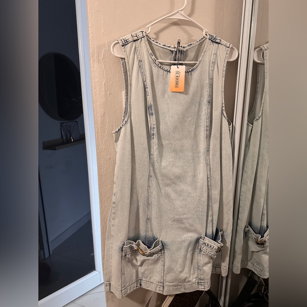 Forever 21 Light Blue Denim Sleeveless Dress
